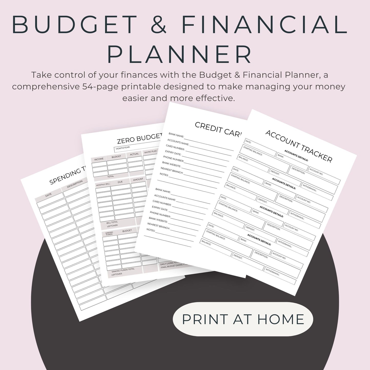 Budget & Financial Planner – 54-Page Printable for Personal Finance Management