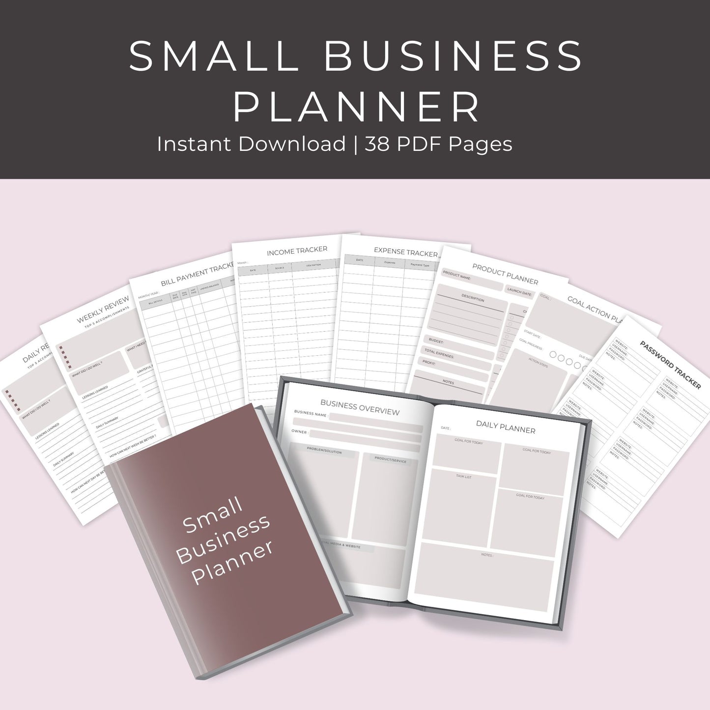 Small Business Planner – 38-Page Printable Organizer for Entrepreneurs"