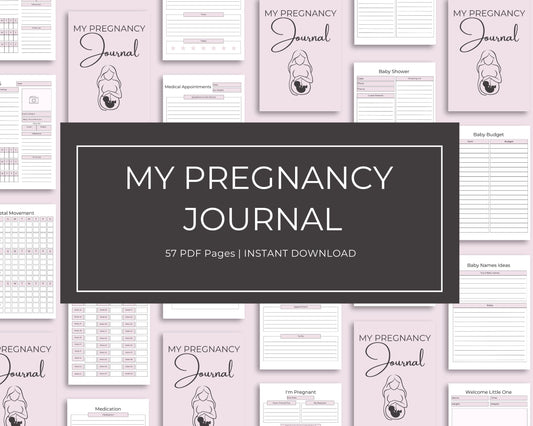 Pregnancy Journal – 57-Page Printable Keepsake for Moms-to-Be