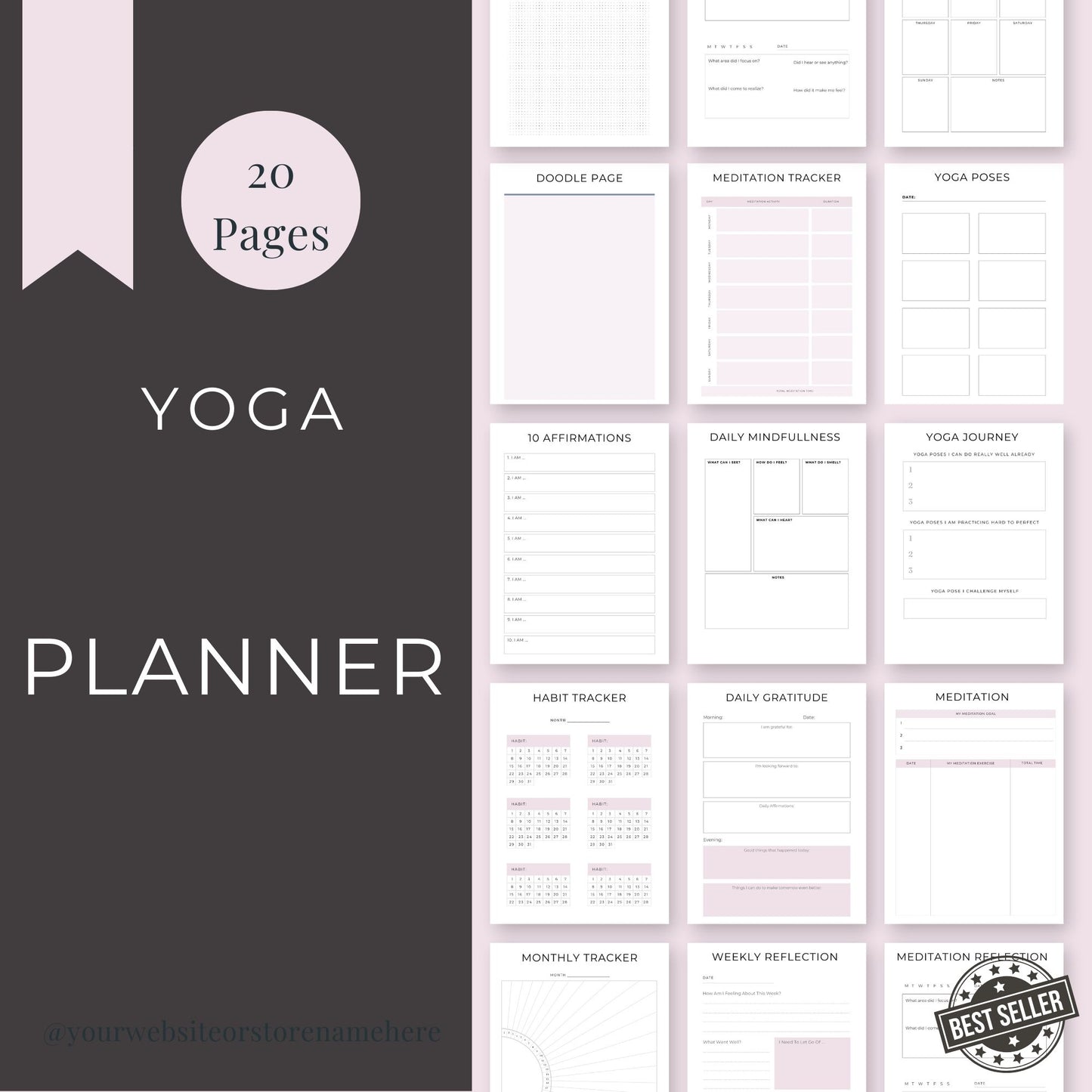 20-Page Yoga Planner | Mindfulness, Meditation & Yoga Practice Tracker