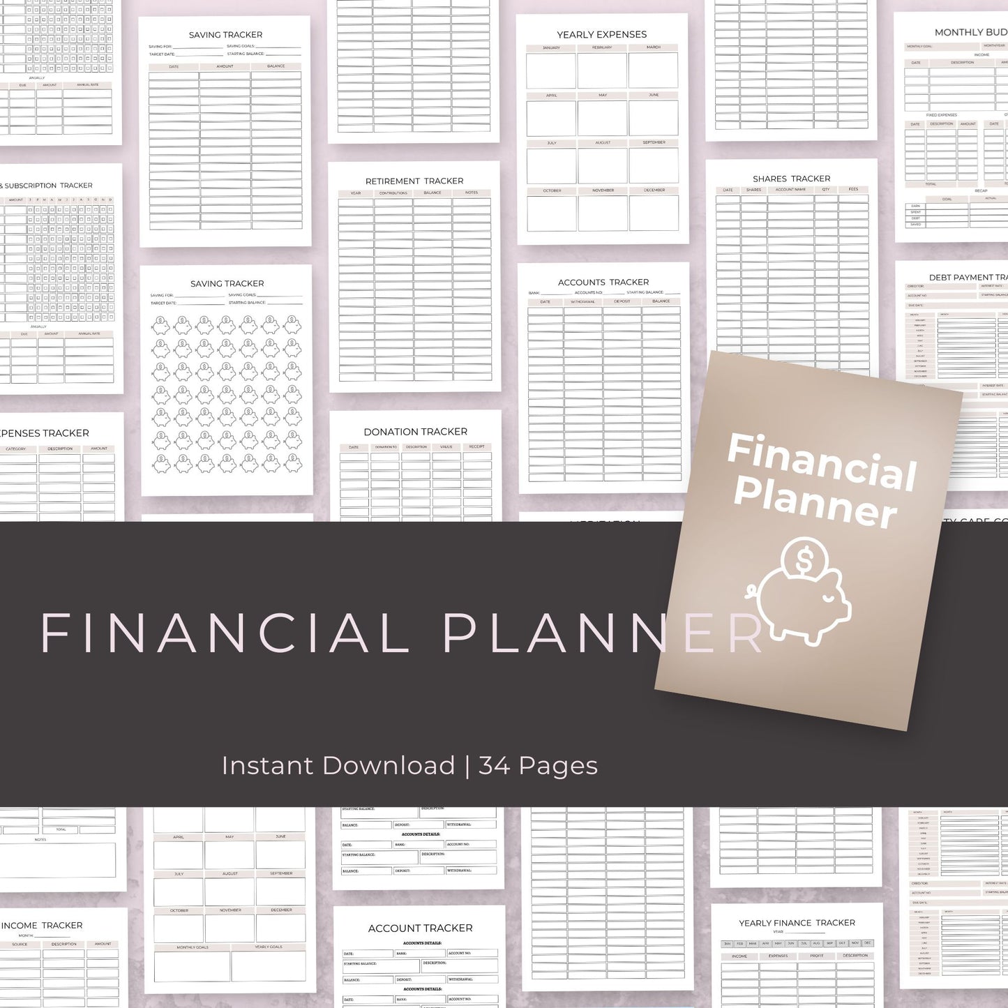 Financial Planner – 34 Pages of Comprehensive Budget and Savings Tools