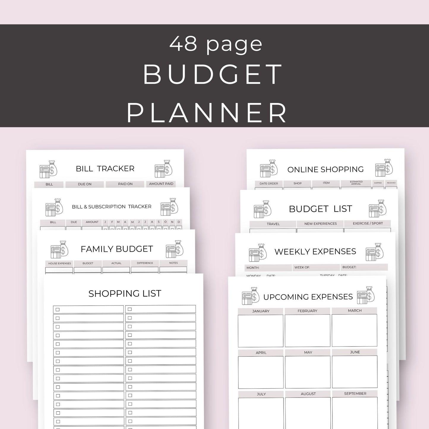 Budget Planner | 48-Page Printable Financial Tracker and Organizer