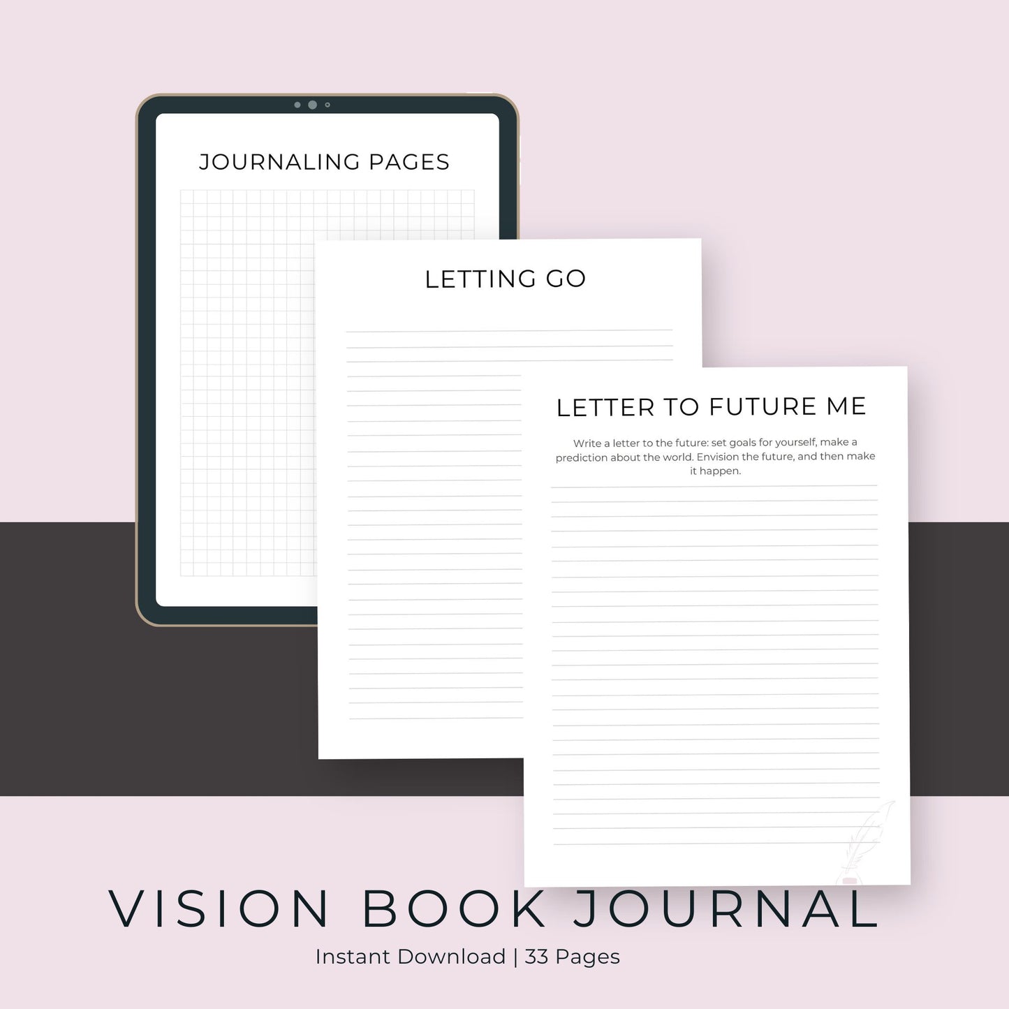 Vision Book Journal | 33-Page Guided Self-Reflection and Goal-Setting Workbook