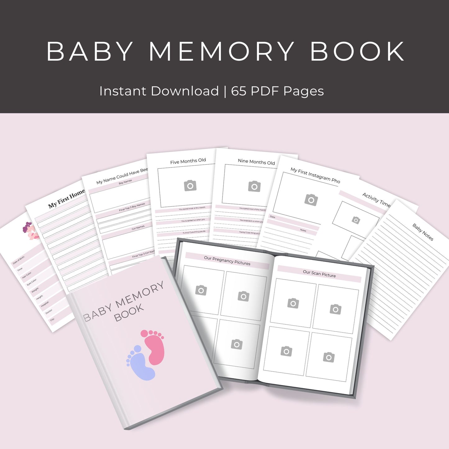 Baby Memory Book – 65-Page Keepsake for Cherished Milestones & Family Moments