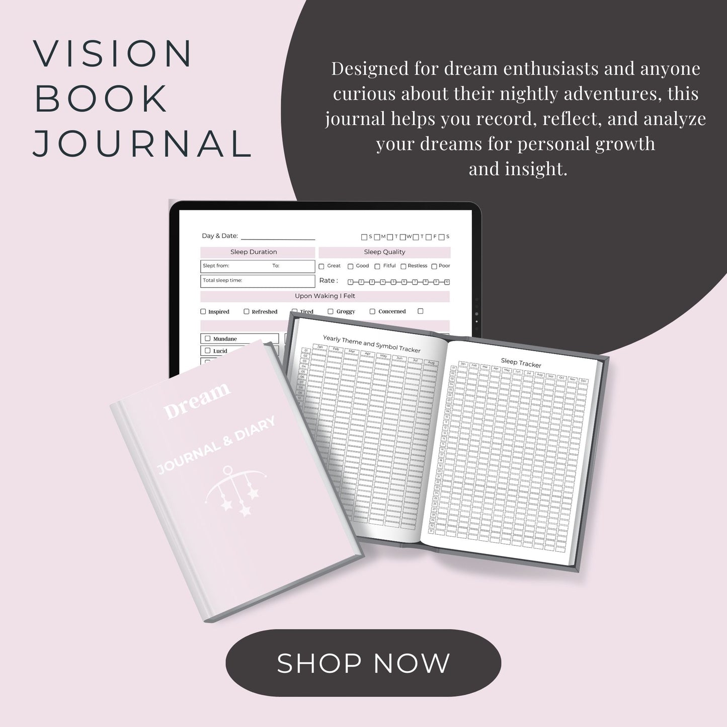 10-Page Dream Journal & Diary | Track Dreams, Sleep Patterns & Reflections