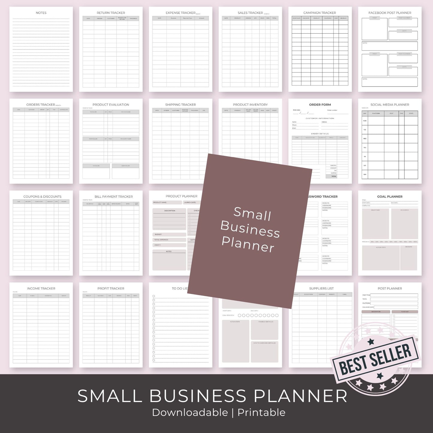 Small Business Planner – 38-Page Printable Organizer for Entrepreneurs"