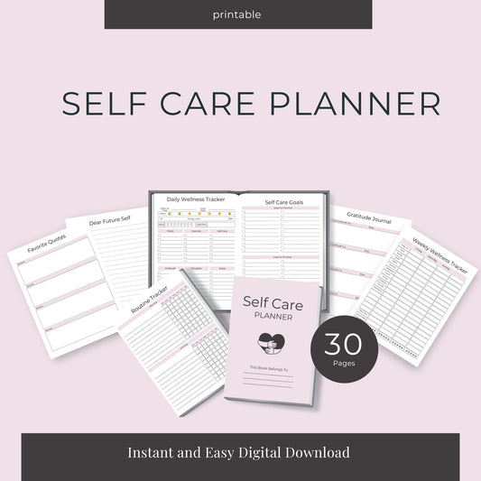 Self-Care Planner Version 2 – 30-Page Printable for Wellness & Positivity