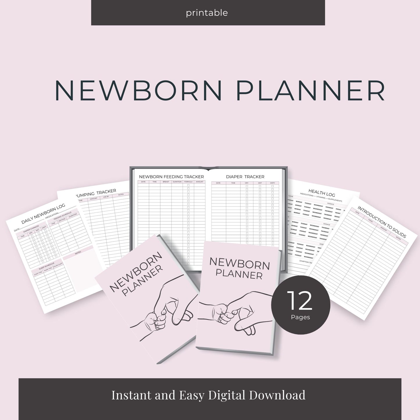 Newborn Planner – 12-Page Printable for Baby Care & Daily Tracking