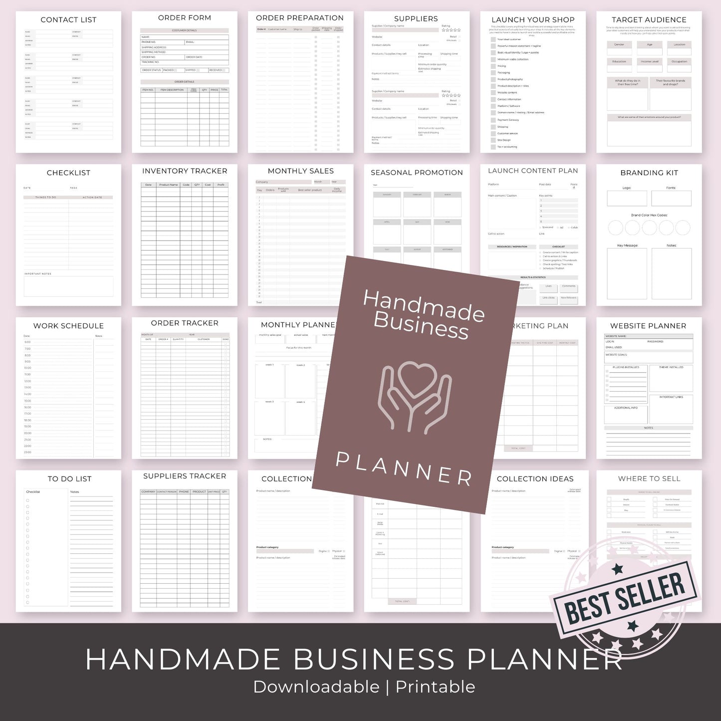 Handmade Business Planner – 45-Page Printable Organizer for Makers & Crafters"