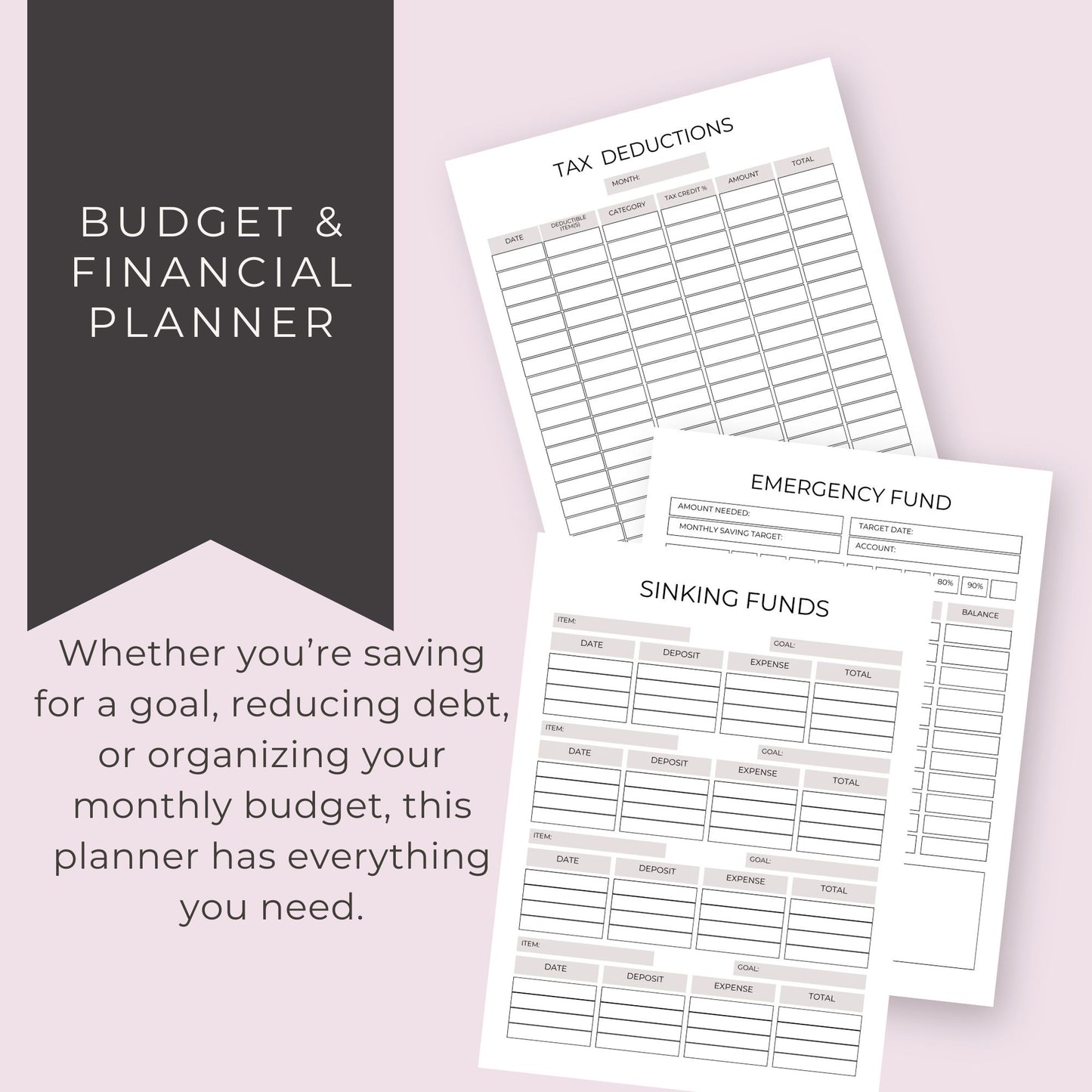 Budget & Financial Planner – 54-Page Printable for Personal Finance Management