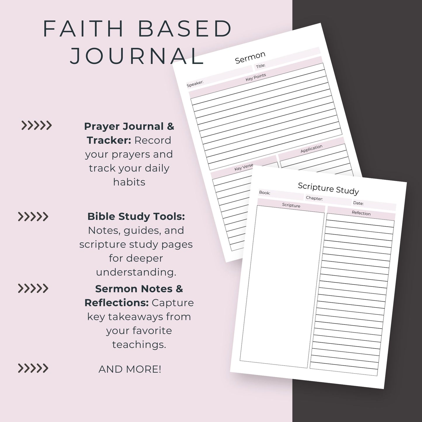 Faith-Based Journal | 17-Page Prayer and Bible Study Workbook