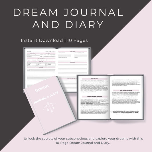 10-Page Dream Journal & Diary | Track Dreams, Sleep Patterns & Reflections