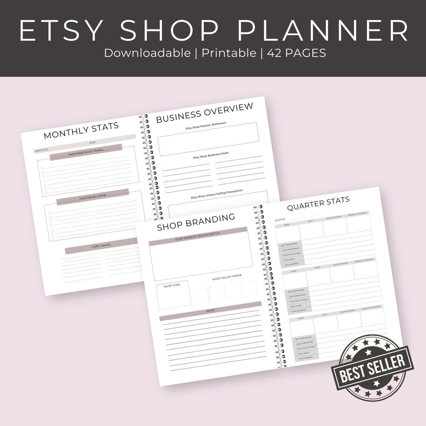 Etsy Shop Planner – 42-Page Printable for Managing Your Creative Business