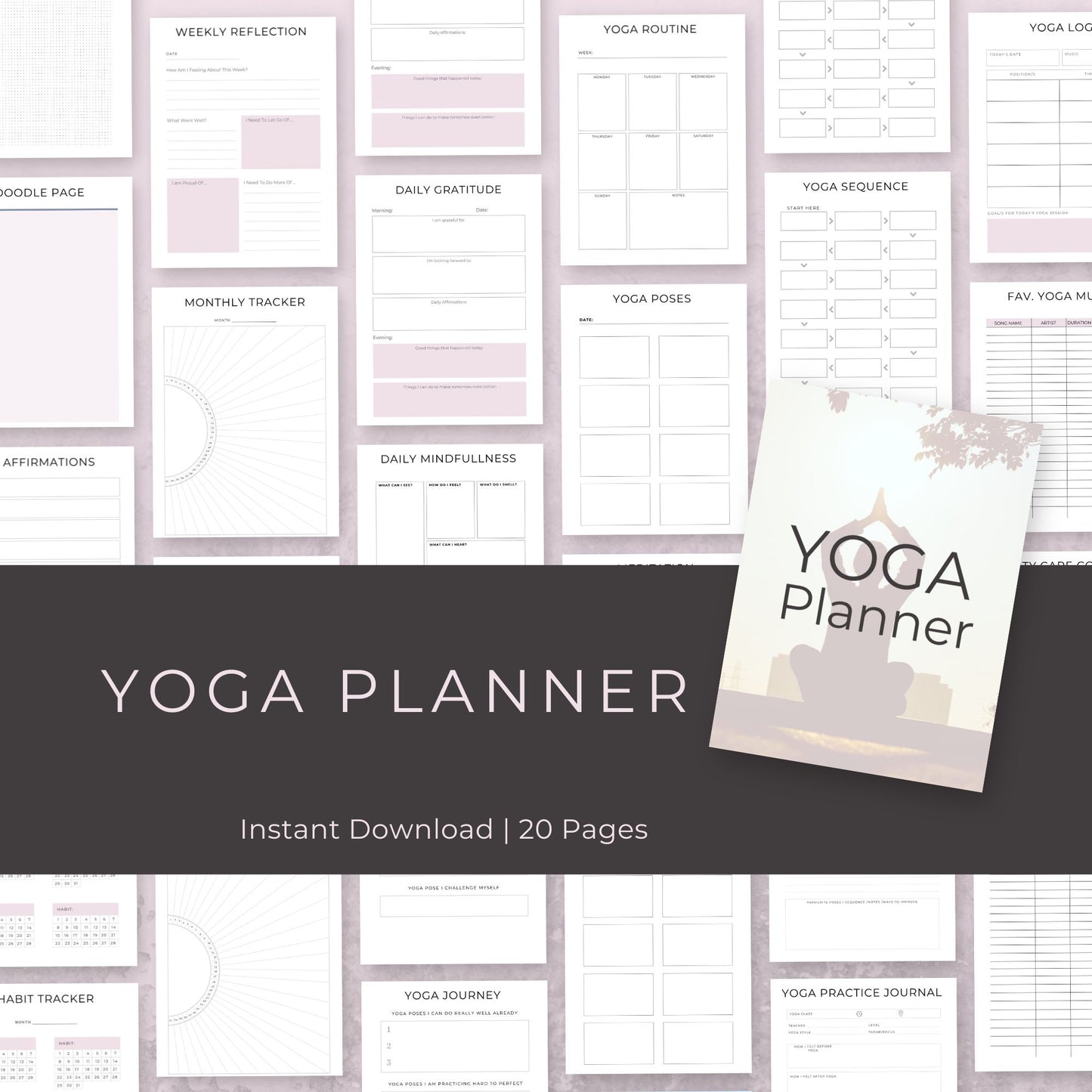 20-Page Yoga Planner | Mindfulness, Meditation & Yoga Practice Tracker