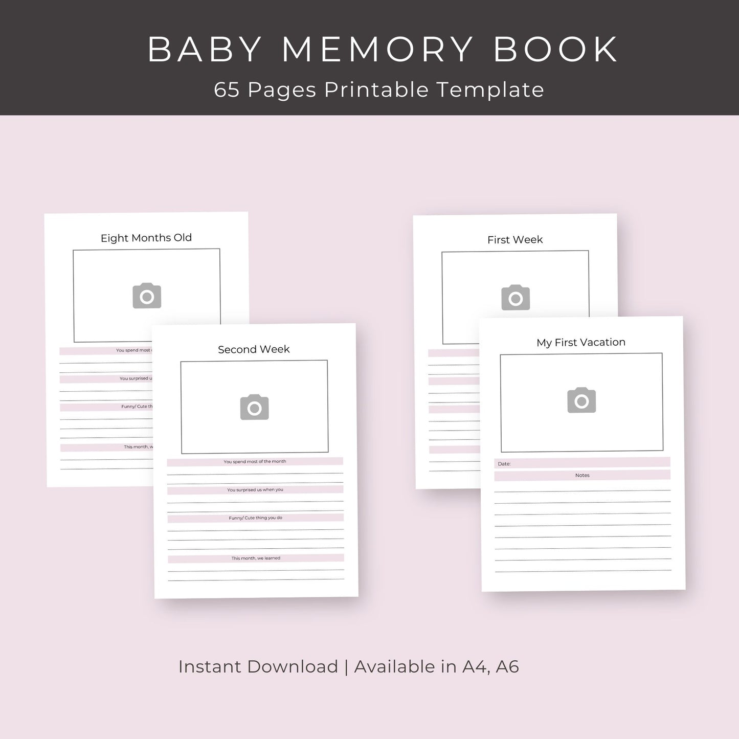 Baby Memory Book – 65-Page Keepsake for Cherished Milestones & Family Moments