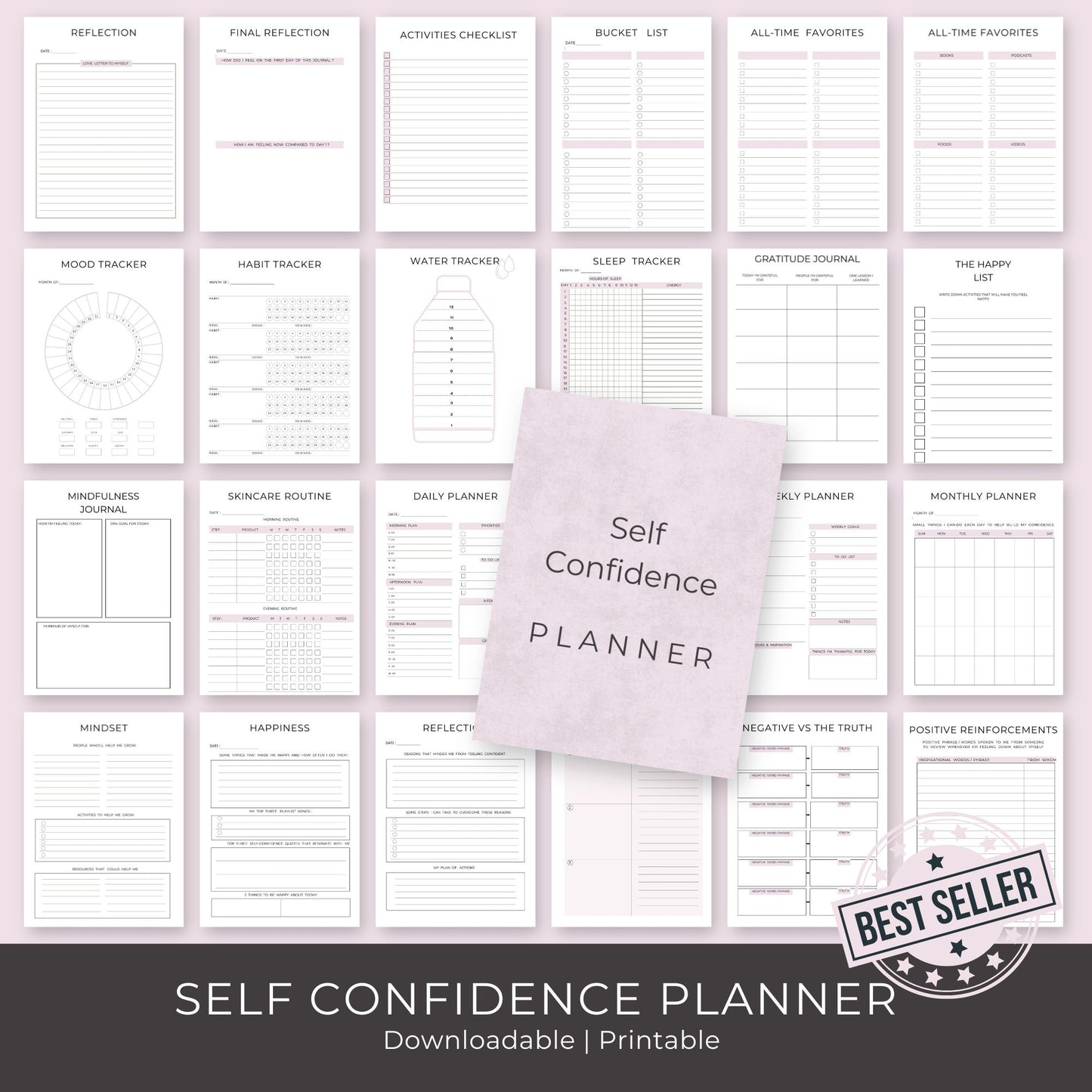 30-Page Self Confidence Planner: Journals, Challenges & Positive Mindset Tools