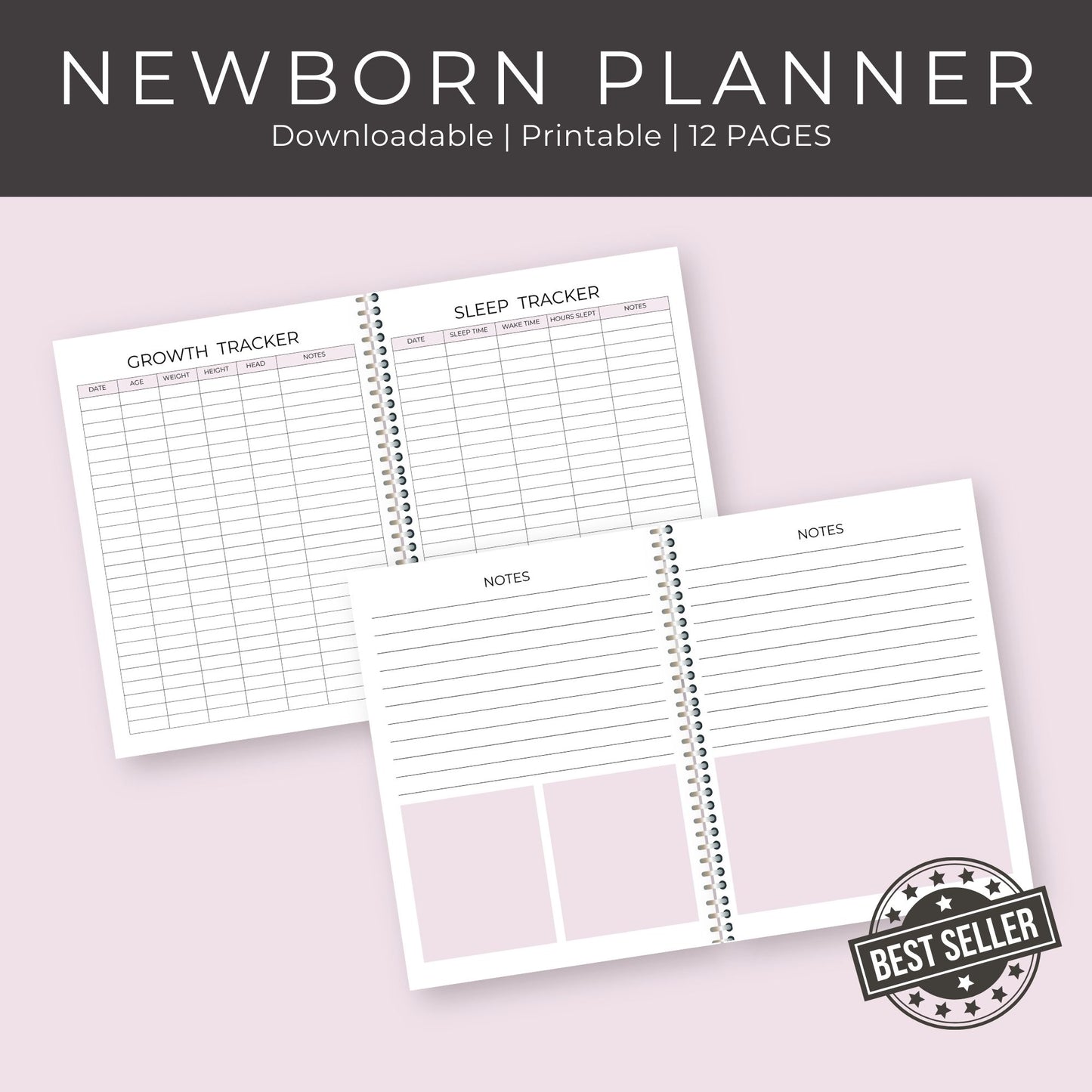 Newborn Planner – 12-Page Printable for Baby Care & Daily Tracking