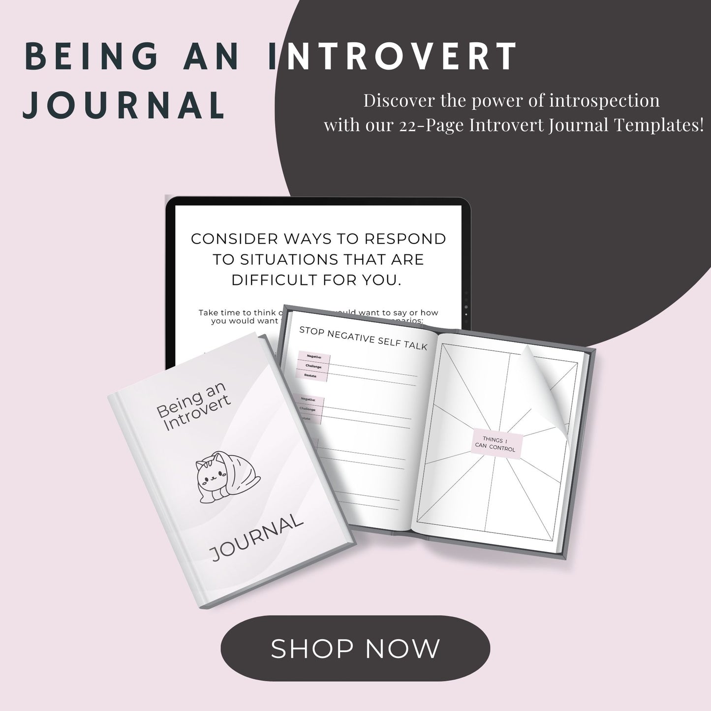 22-Page Introvert Journal Templates: Self-Soothing, Coping, and Relaxation Tools