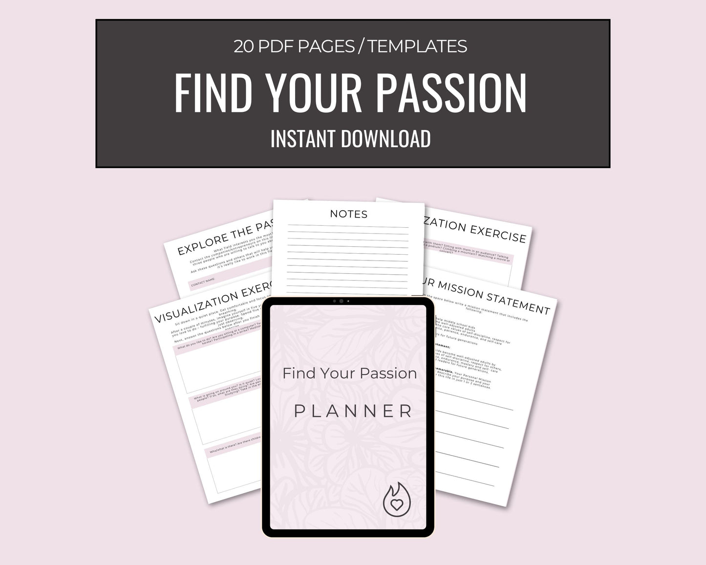 Find Your Passion Planner – 20-Page Guided Journal for Purpose and Visualization