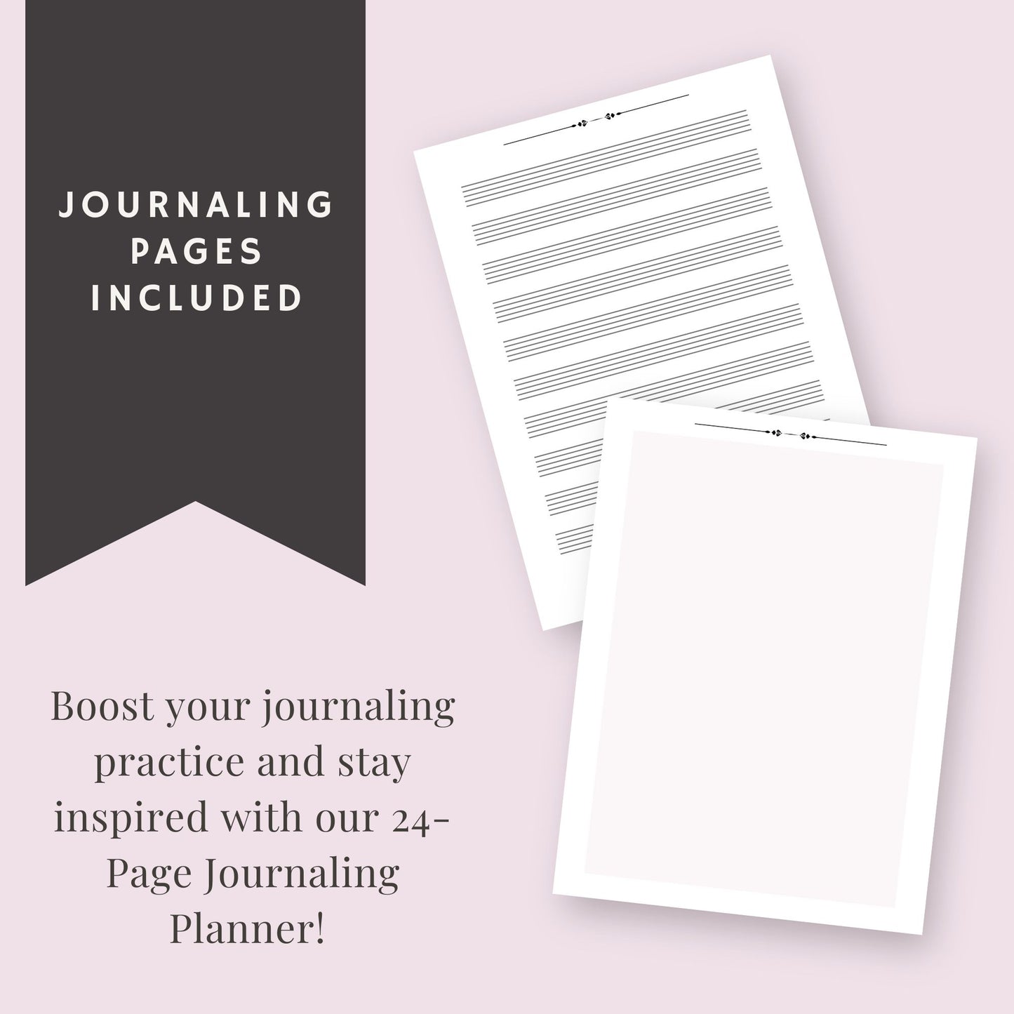 24-Page Journaling Planner: Habit Tracker & Daily Prompts with Styled Blank Pages