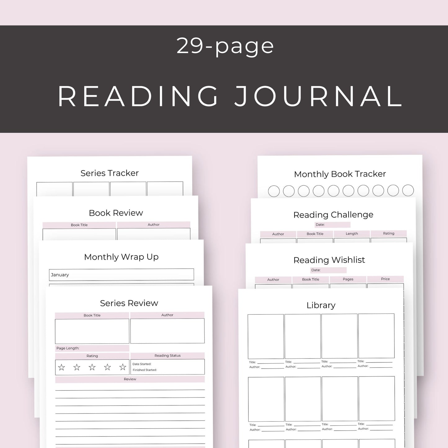 Reading Journal – 29-Page Planner for Book Lovers & Reading Goals