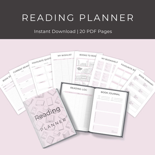 Reading Planner – 20-Page Guided Journal for Book Lovers & Reading Goals