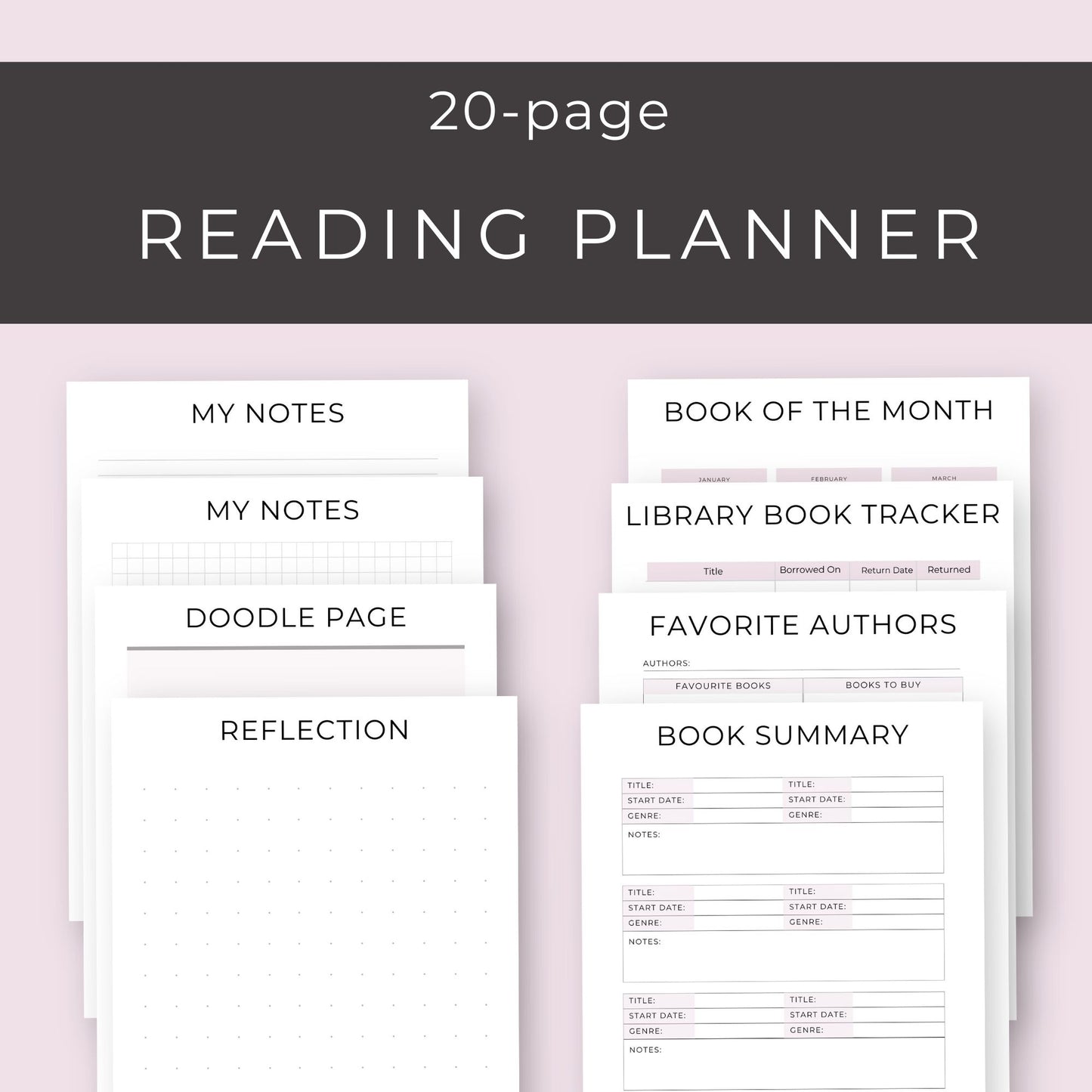 Reading Planner – 20-Page Guided Journal for Book Lovers & Reading Goals