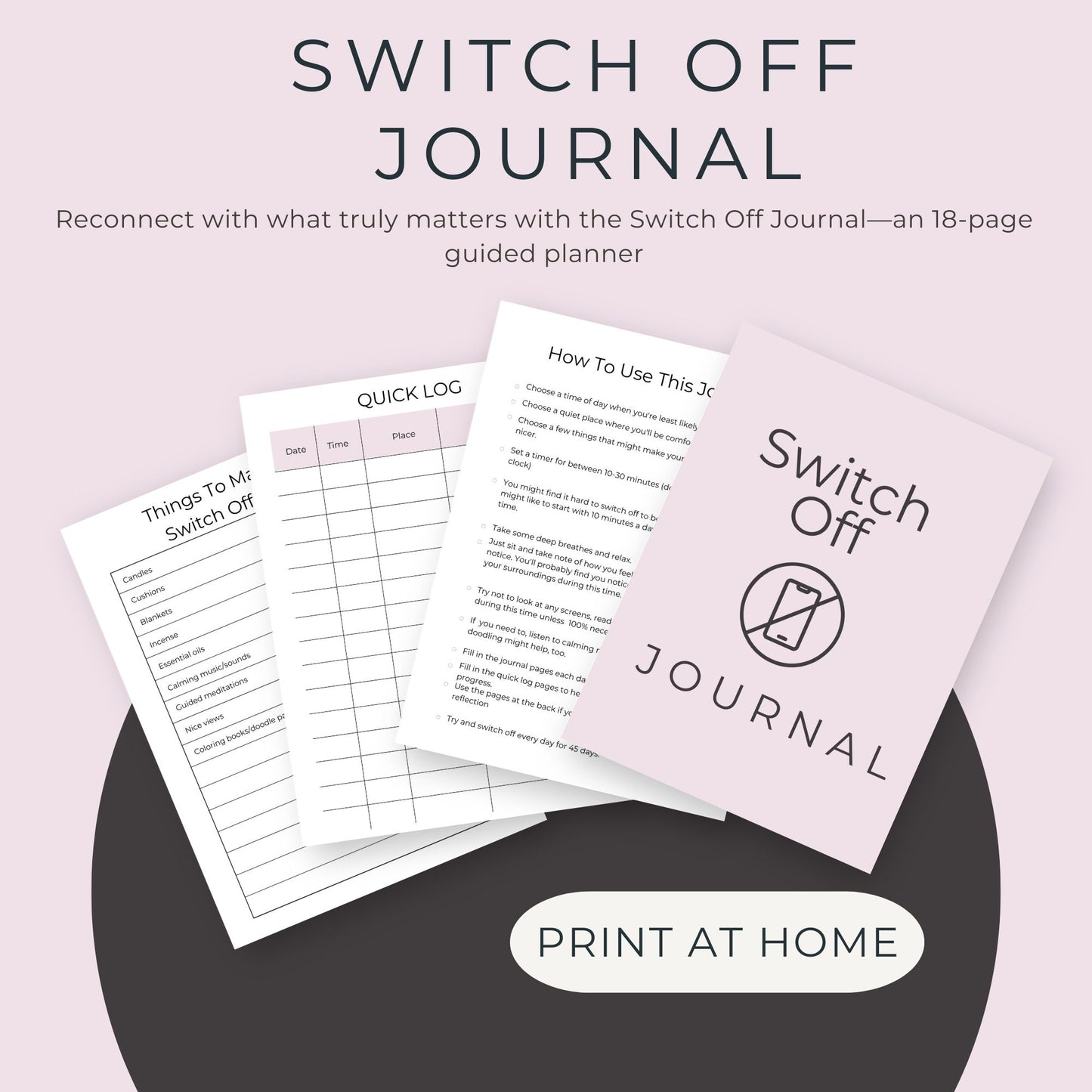 Switch Off Journal – 18-Page Digital Detox & Mindfulness Planner