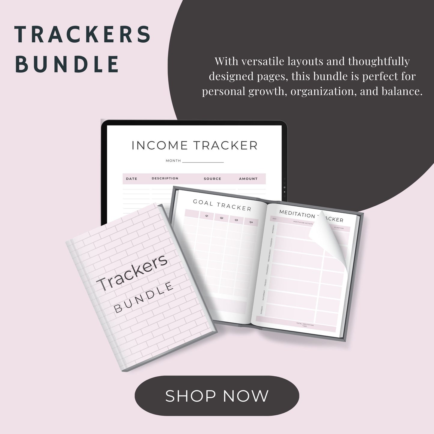 Trackers Bundle – 31-Page Printable Planners for Health, Habits & Goals